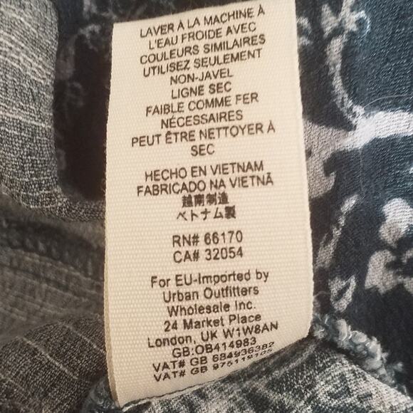 Free People Smooth Talker Green Floral Mini Dress Medium Long Sleeve Pockets - Picture 7 of 7